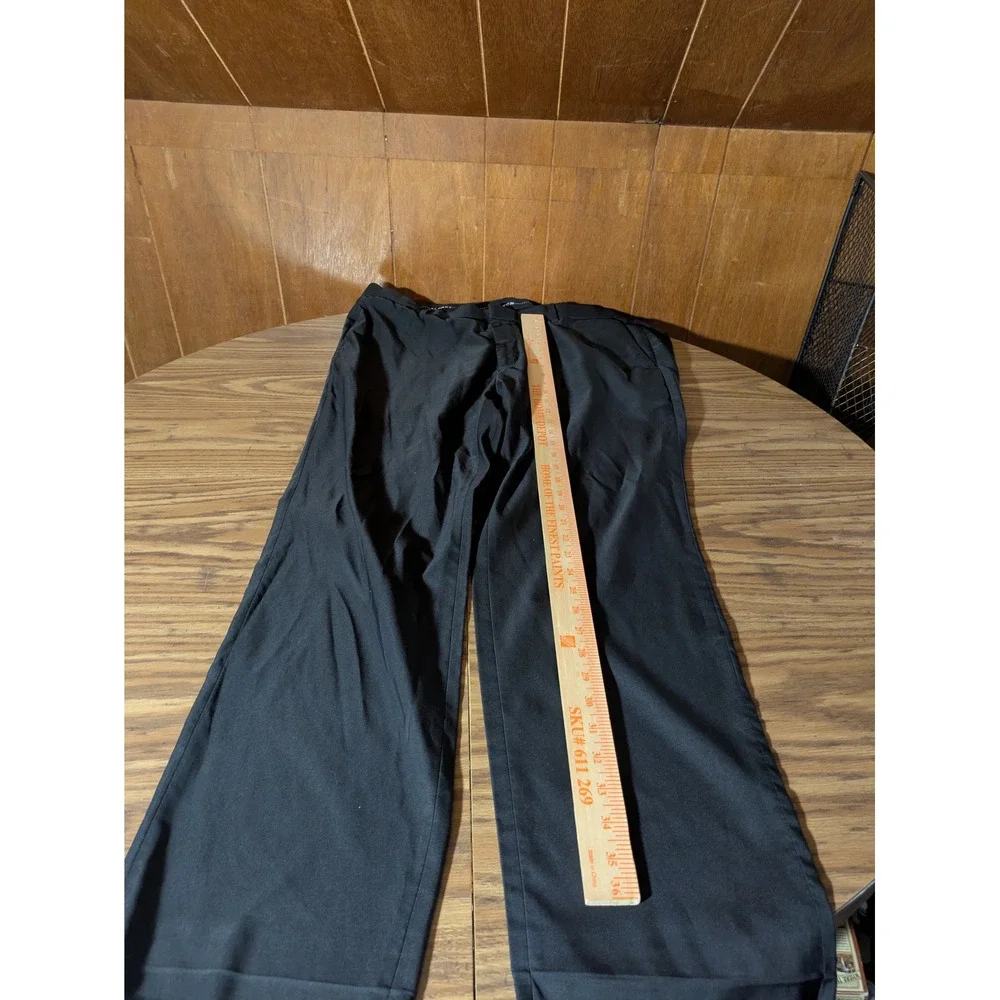 Alfani Mens Black Stretch Dress Pants Flat Front Trousers 38W 30L RN133307